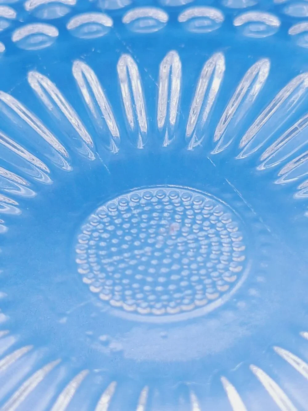 Federal Glass Vintage 3 Toed Cake Plate 2889 Sunburst Scalloped 11.5